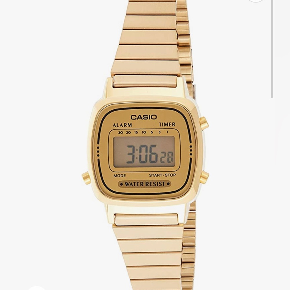 Casio Women's LA670WGA-9 Gold Stainless-Steel Quartz Watch with Digital Dial